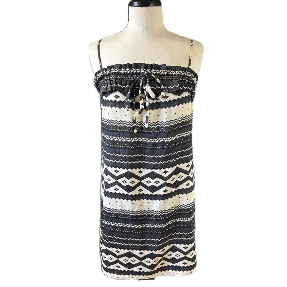 Anthropologie Eloise Slip Dress Ruffle Gray Size S Boho Beach Feminine Sateen
